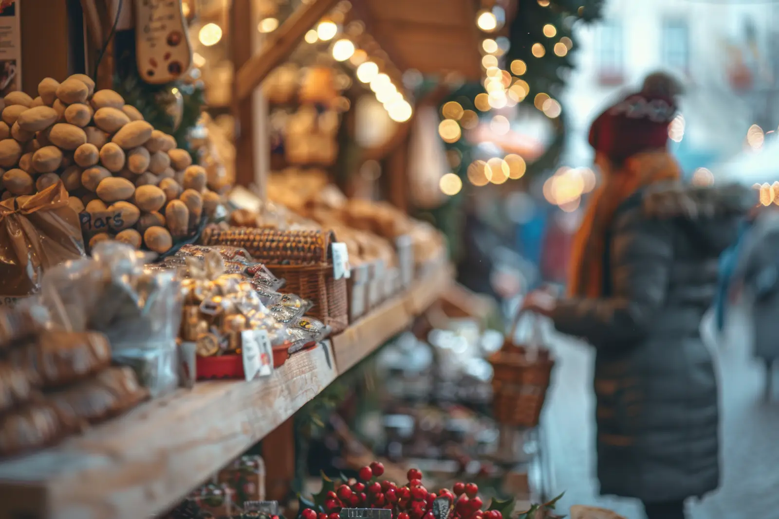 Étal d’un marché de Noël à Stockholm