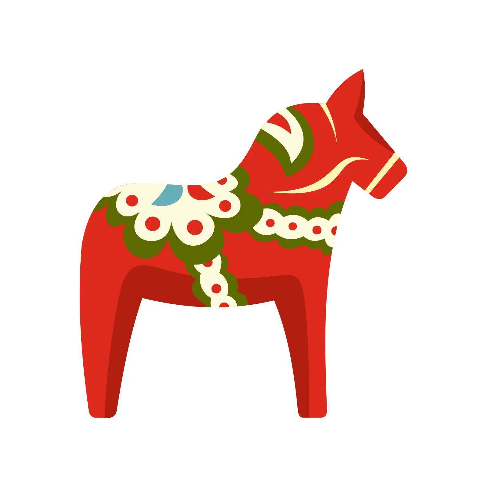 Illustration traditionnelle de cheval Dalécarlien rouge