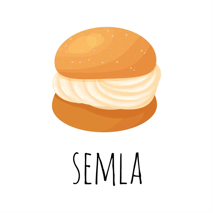 Illustrazione di una pasticceria semla